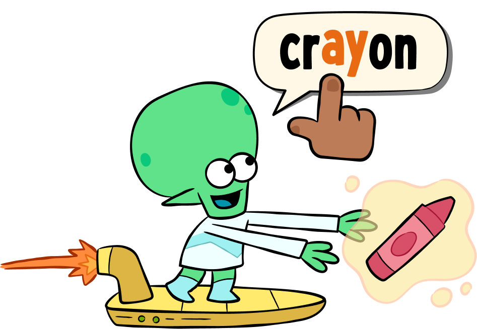 Sounding out the word crayon