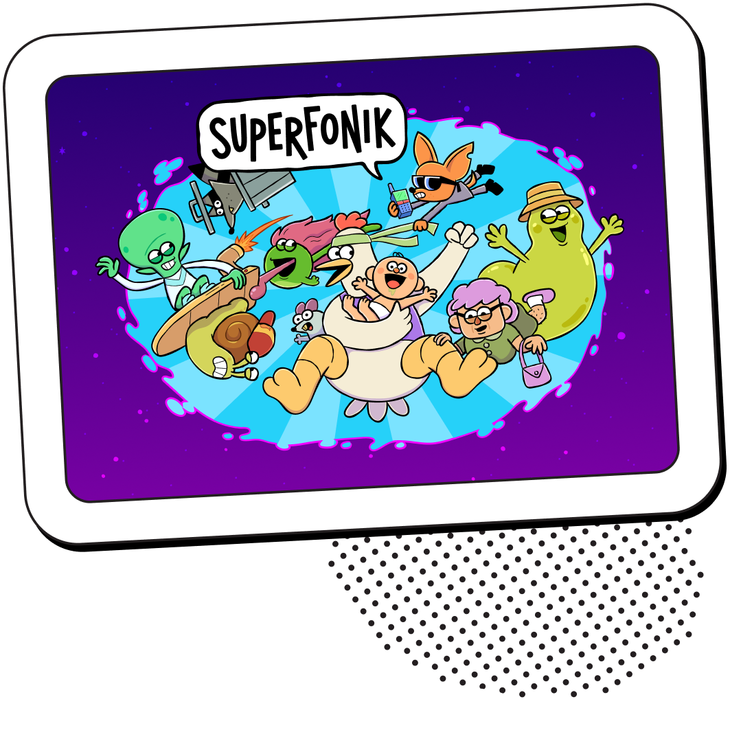 Superfonik video on tilted tablet